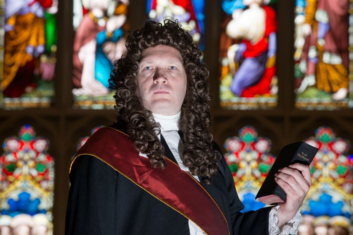 James Lecky as Governor George Walker in The Siege Story at St Columbs Cathedral