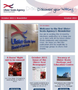 First Ulster-Scots Agency E-Newsletter Circulated picture