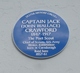 Ulster History Circle Blue Plaque for Captain Jack