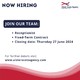 Job Opportunity - Receptionist