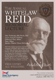 Join us for the Annual Whitelaw Reid Memorial Lecture on Wednesday 28th March