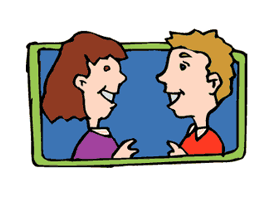 Two children talking