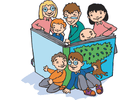kids reading picture dictionary